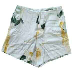 OSKLEN‎ Revolve Linen Blend High Rise Floral Shorts 36 Resortwear Beach Vacation